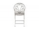 Kovová greige skládací židle se srdíčkovými ornamenty Heartina - 42*52*93 cm