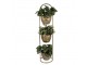 3ks zlatý antik plechový obal na květináč na stojanu - Ø 16*72 cm
