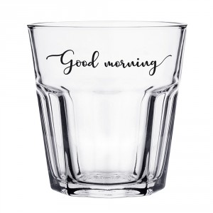 Sklenička s nápisem Good morning - Ø8*10 cm / 250 ml