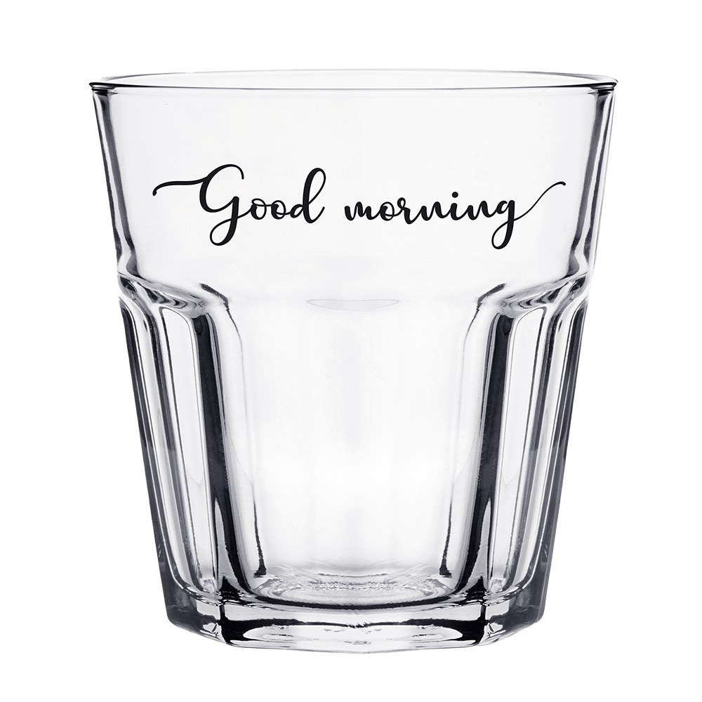Sklenička s nápisem Good morning - Ø8*10 cm / 250 ml