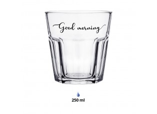 Sklenička s nápisem Good morning - Ø8*10 cm / 250 ml