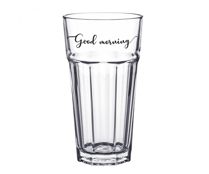 Sklenička s nápisem Good morning - Ø 8*15 cm / 320 ml