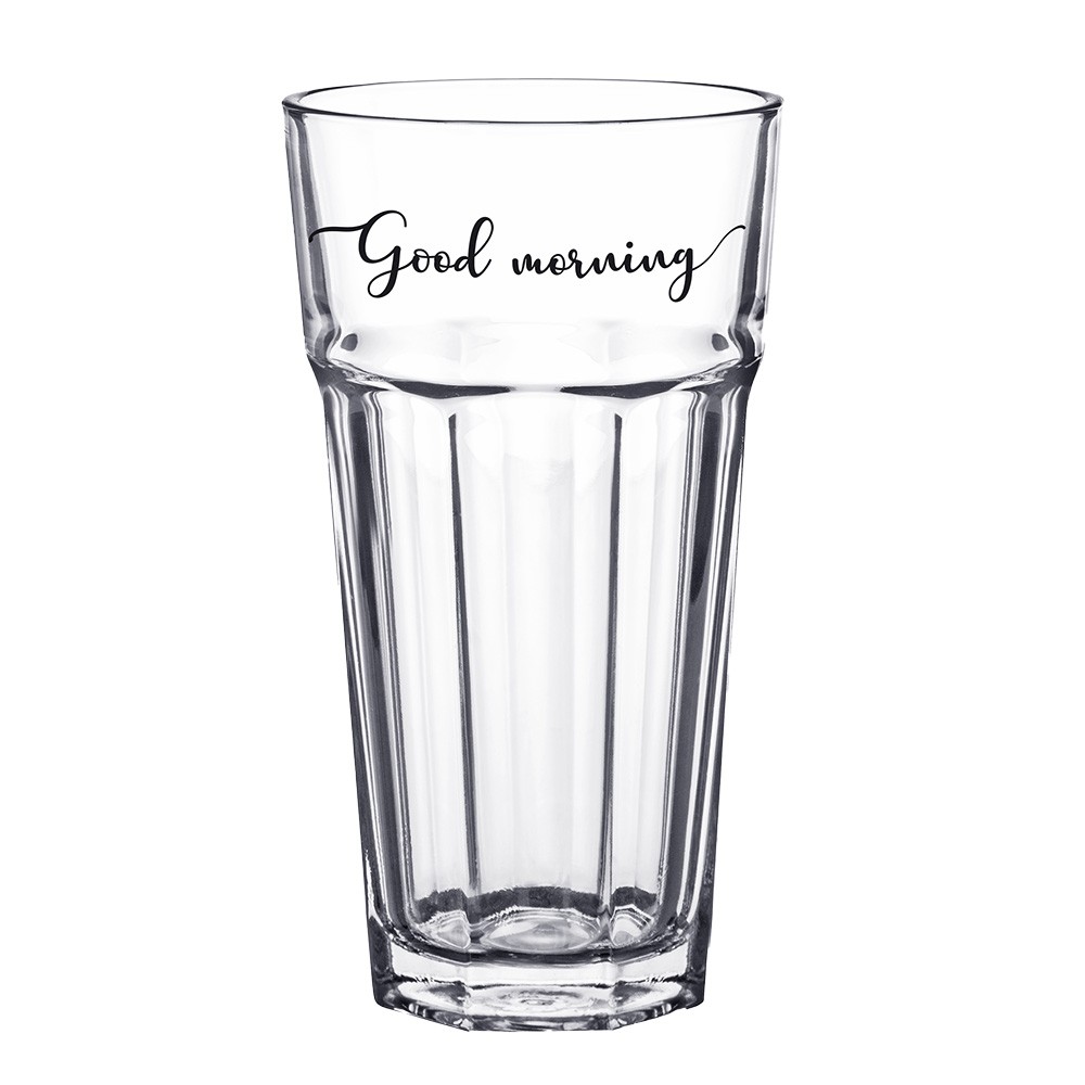 Sklenička s nápisem Good morning - Ø 8*15 cm / 320 ml