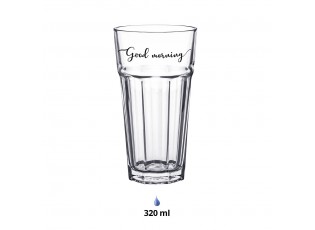 Sklenička s nápisem Good morning - Ø 8*15 cm / 320 ml