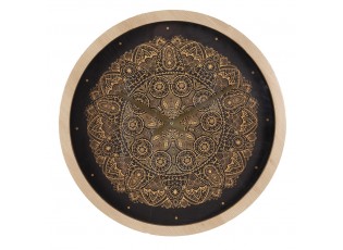 Černohnědé antik nástěnné hodiny s ornamenty - Ø 50*6 cm / 1*AA