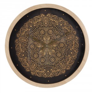 Černohnědé antik nástěnné hodiny s ornamenty - Ø 50*6 cm / 1*AA