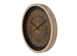 Černohnědé antik nástěnné hodiny s ornamenty - Ø 50*6 cm / 1*AA