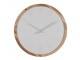 Bílo-hnědé minimalistické nástěnné hodiny - Ø 50*4 cm / 1*AA