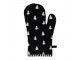 Bílo-černá bavlněná chňapka - rukavice se stromky Black&White X-Mas - 18*30 cm