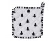 Bílo-černá bavlněná chňapka - podložka se stromky Black&White X-Mas - 20*20 cm