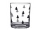Sklenička na pití s černými stromky Black&White X-Mas - Ø 7*9 cm / 230 ml