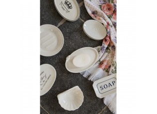 Bílá porcelánová kulatá miska na mýdlo - Ø 14*5 cm