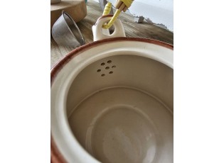 Porcelánová konvice na čaj s motivem vějířů - 18*14*12 cm / 0,8L