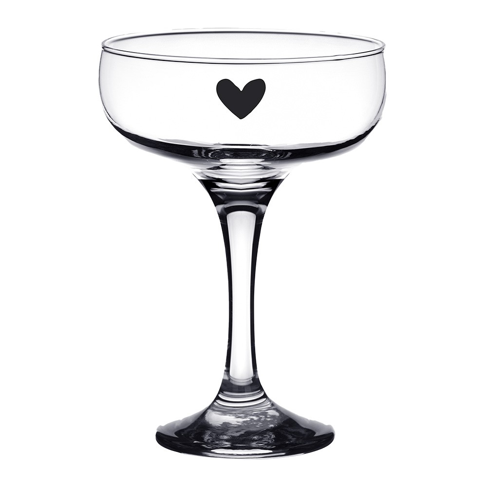 Sklenice na šampaňské se srdíčkem Heart - Ø 10*14 cm / 150 ml