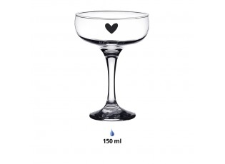 Sklenice na šampaňské se srdíčkem Heart - Ø 10*14 cm / 150 ml
