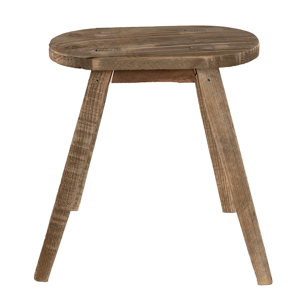 Hnědý dekorační květinový dřevěný oválný stolek - 30*16*32 cm Clayre & Eef
