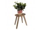 Hnědý dekorační květinový dřevěný oválný stolek - 30*16*32 cm