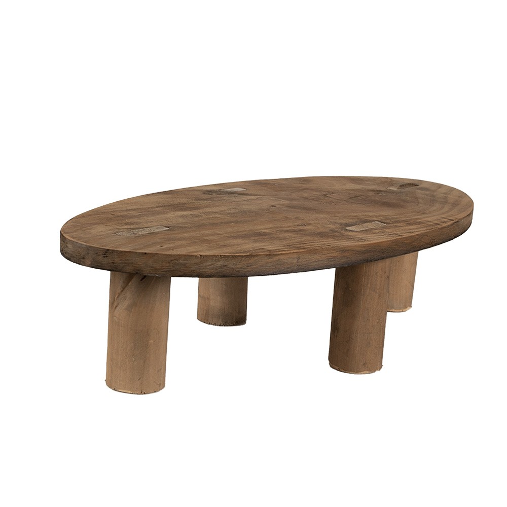 Dekorační květinový dřevěný oválný stolek  - 40*20*11 cm Clayre & Eef