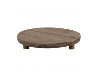 Dekorační květinový dřevěný stolek - Ø 33*6 cm