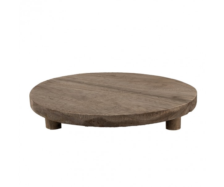 Dekorační květinový dřevěný stolek - Ø 33*6 cm