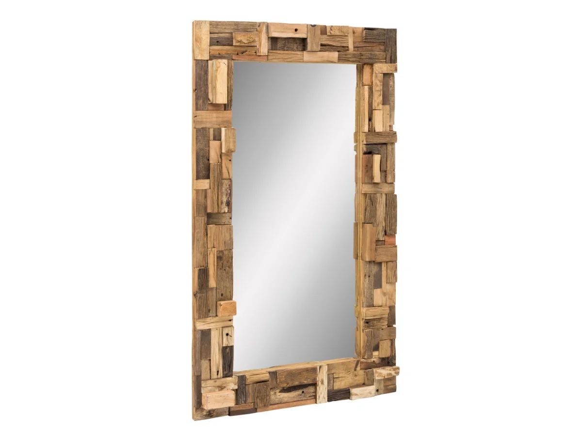 Levně Dřevěné masivní nástěnné zrcadlo Kavali - 105*10*180 cm A00000494
