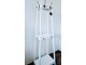 Bílý dřevěný stojící věšák s poličky a háčky - 60*40* 175 cm