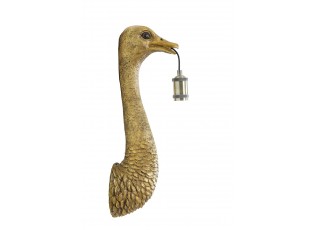Bronzová antik nástěnná lampa pštros Ostrich bronze - 18*15*57 cm / E27