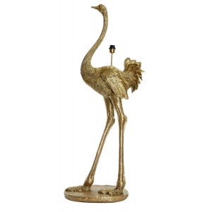 Bronzová antik stojací lampa pštros Ostrich bronze - 62*50*146 cm / E27