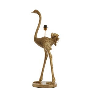 Bronzová antik stolní lampa pštros Ostrich bronze - 38*27*95 cm / E27