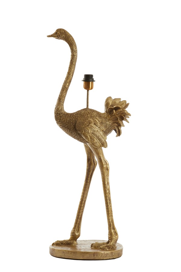 Levně Bronzová antik stolní lampa pštros Ostrich bronze - 38*27*95 cm / E27 1737018