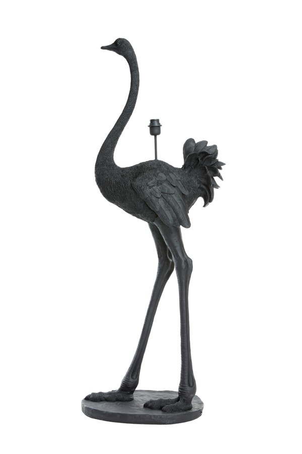 Černá stojací lampa pštros Ostrich black - 62*50*146 cm / E27 Light & Living