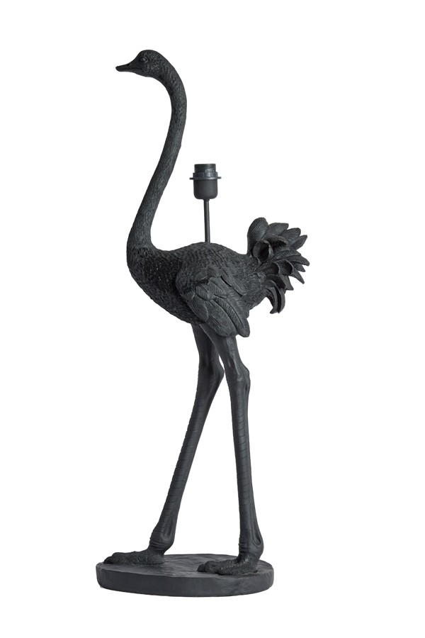 Černá stolní lampa pštros Ostrich black - 38*27*95 cm / E27 1737012