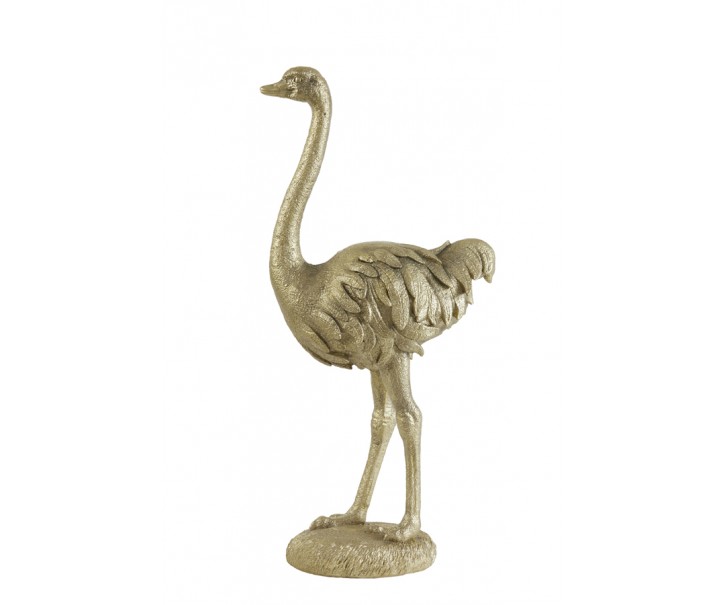 Zlatá antik dekorace pštros Ostrich gold - 31*18*66 cm 