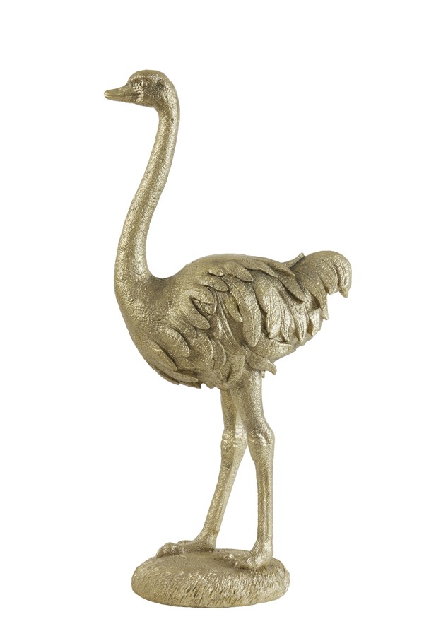Levně Zlatá antik dekorace pštros Ostrich gold - 31*18*66 cm 7459485
