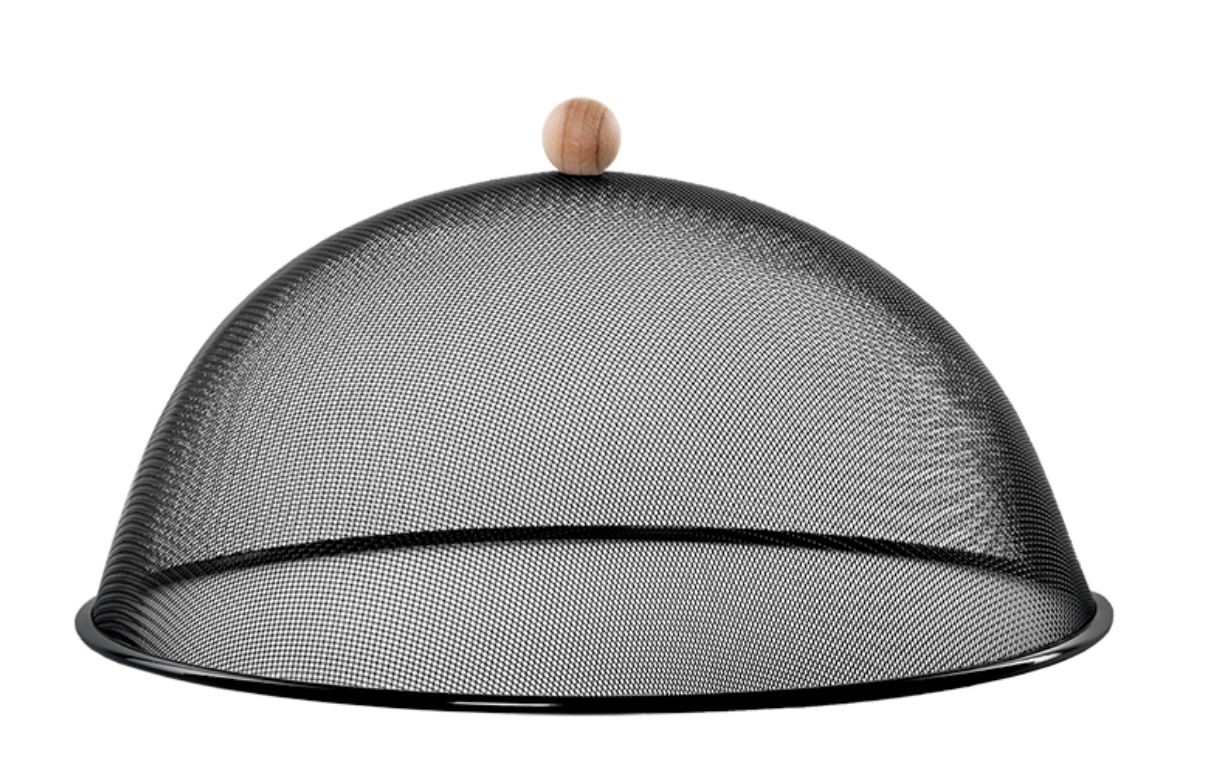 Černý kovový poklop na potraviny S - Ø 30*18cm