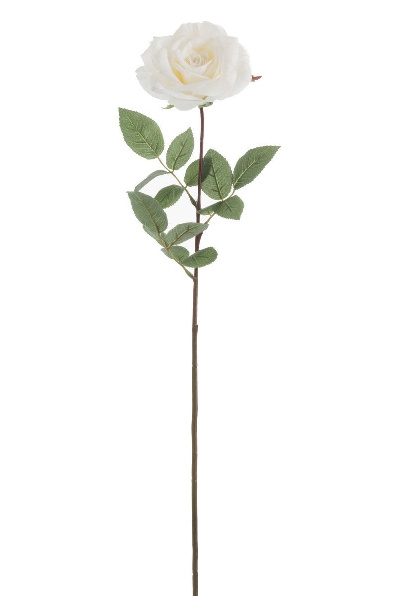 Bílá umělá dekorativní květina růže - 15*7*76 cm