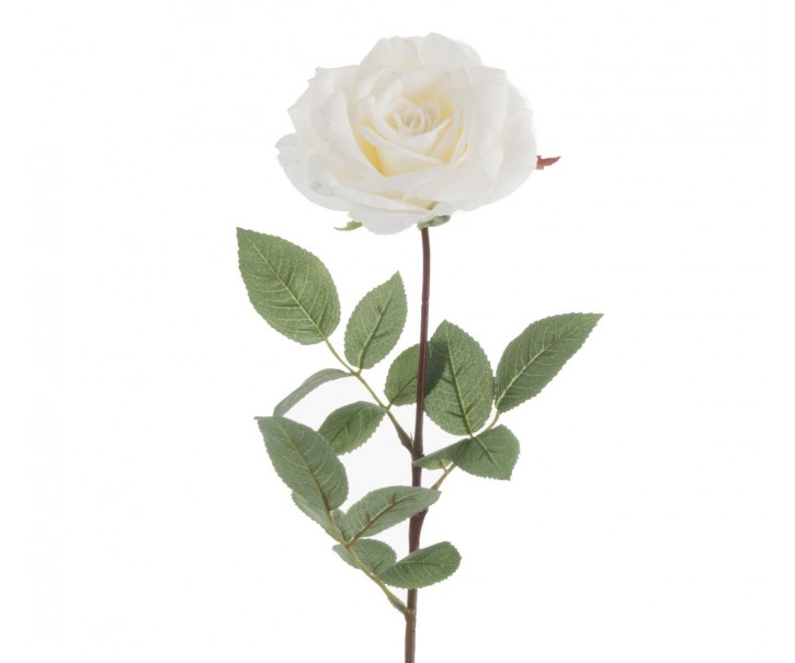 Bílá umělá dekorativní květina růže - 15*7*76 cm