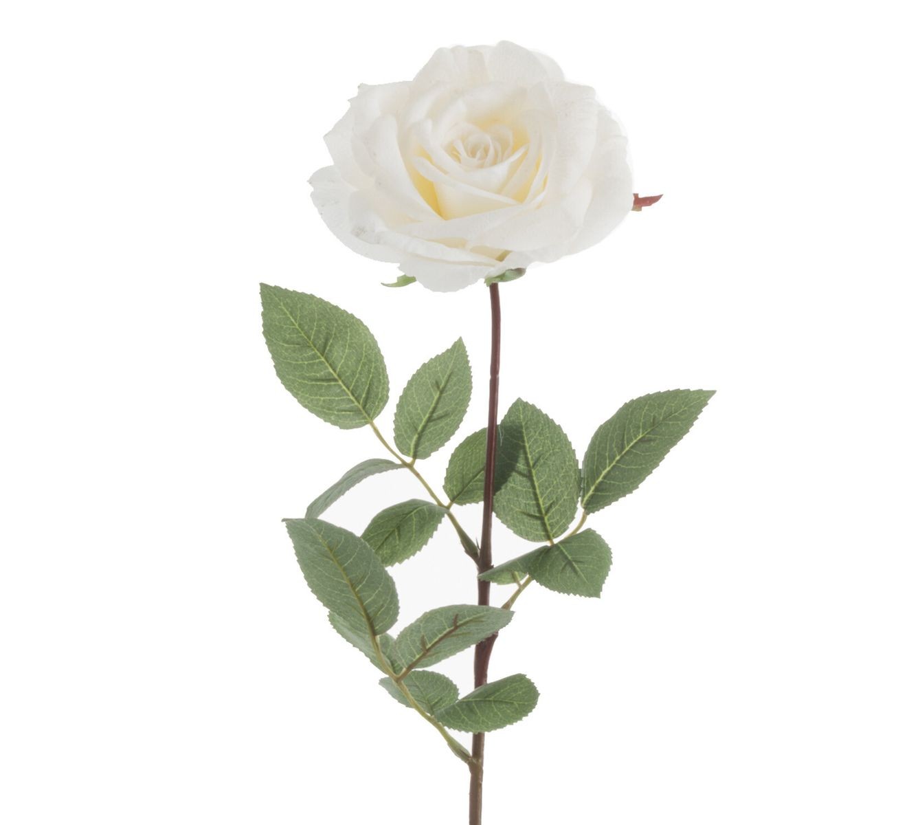 Levně Bílá umělá dekorativní květina růže - 15*7*76 cm 83288