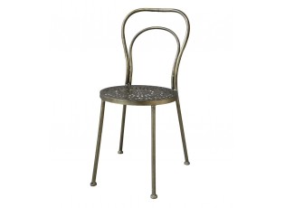 Mosazná antik kovová židle Hilla - 41*41*92 cm