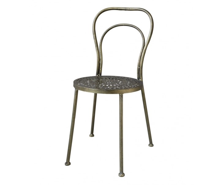 Mosazná antik kovová židle Hilla - 41*41*92 cm