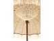 Béžový jutový slunečník s dřevěnou tyčí a třásněmi Boho - ∅165*267 cm
