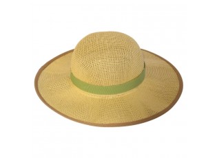 Dámský slaměný klobouk se stuhou - Ø 38*13cm