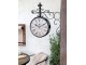 Černé antik nástěnné hodiny La Beaujolaise – 36*8*41cm/ 2*AA
