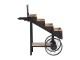 Černý kovový trhový vozík s dřevěnou deskou Leeds Market - 69*108*125cm