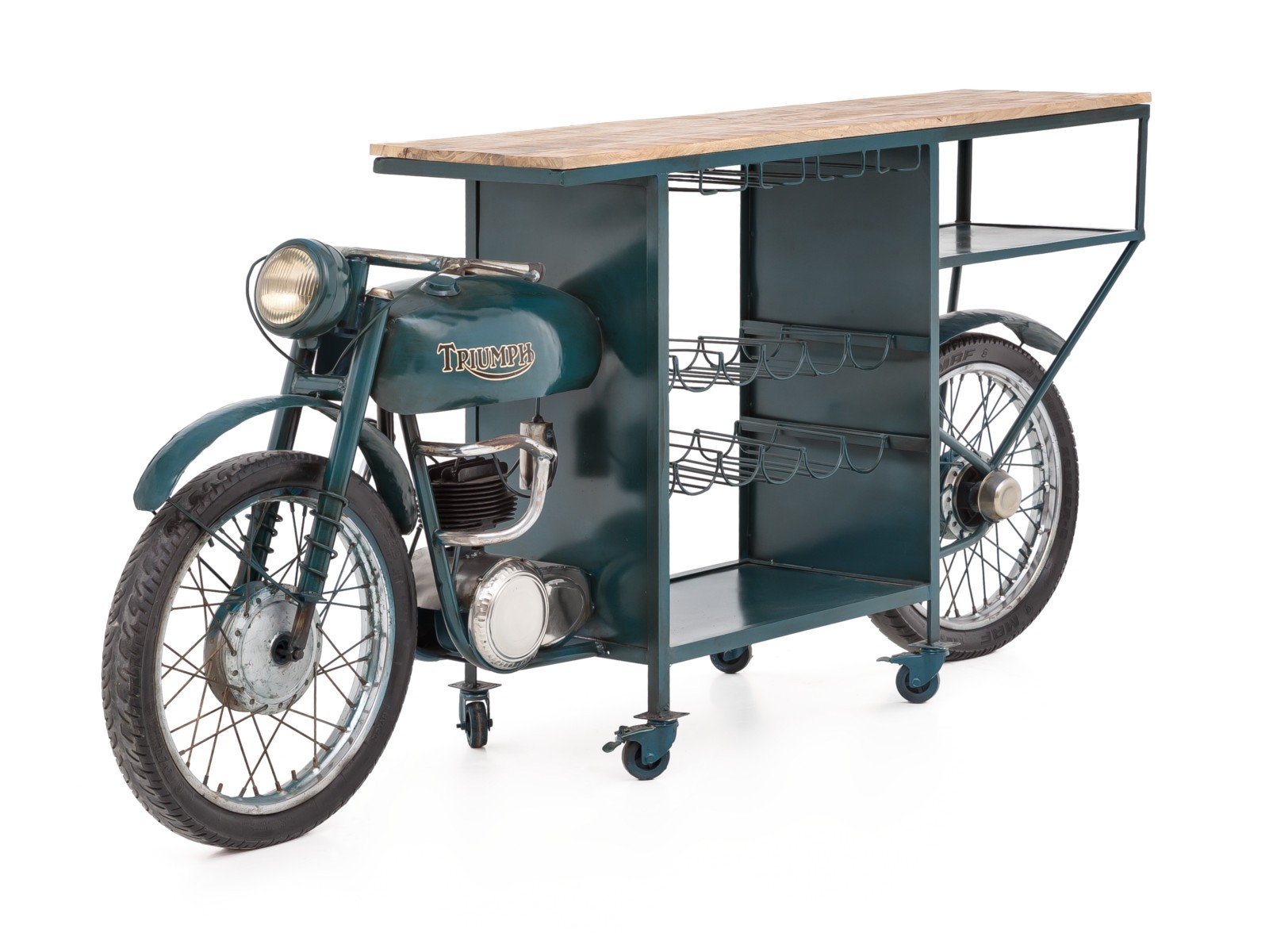 Barový pult s dřevěnou deskou Triumph Bike - 218*56*102cm Massivum