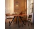 Kulatý jídelní stůl s dřevěnou deskou z akáciového dřeva Mimoso - Ø 120*78 cm
