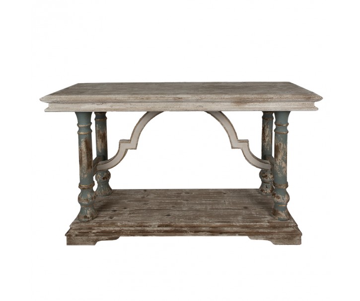 Hnědo - béžový antik dřevěný konzolový stůl Friantee - 140*51*87 cm