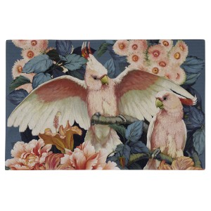 Barevná rohožka s květy a papoušky Cockatoo - 75*50*1cm