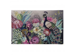 Barevná rohožka s květy a pávem Peacock - 75*50*1cm