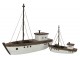 Hnědá dřevěná dekorace přírodní loďka Boat L - 38*13*33 cm